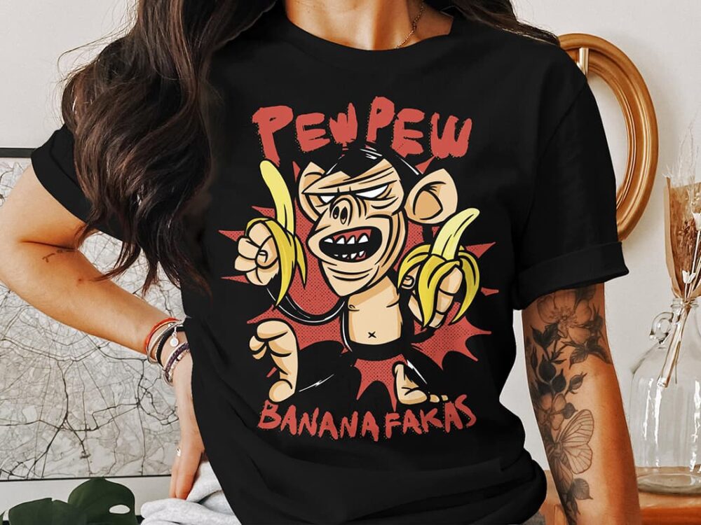 Camiseta Pew Pew BANANA FAKAS - Camiseta chica con logo