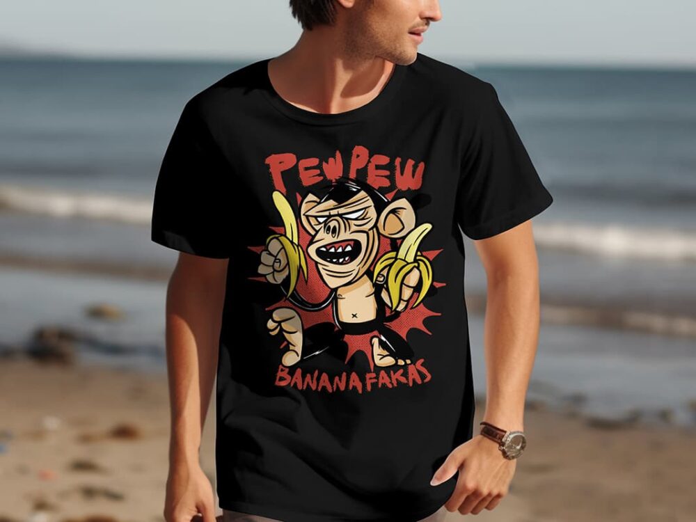 Camiseta Pew Pew BANANA FAKAS - Camiseta chico con logo