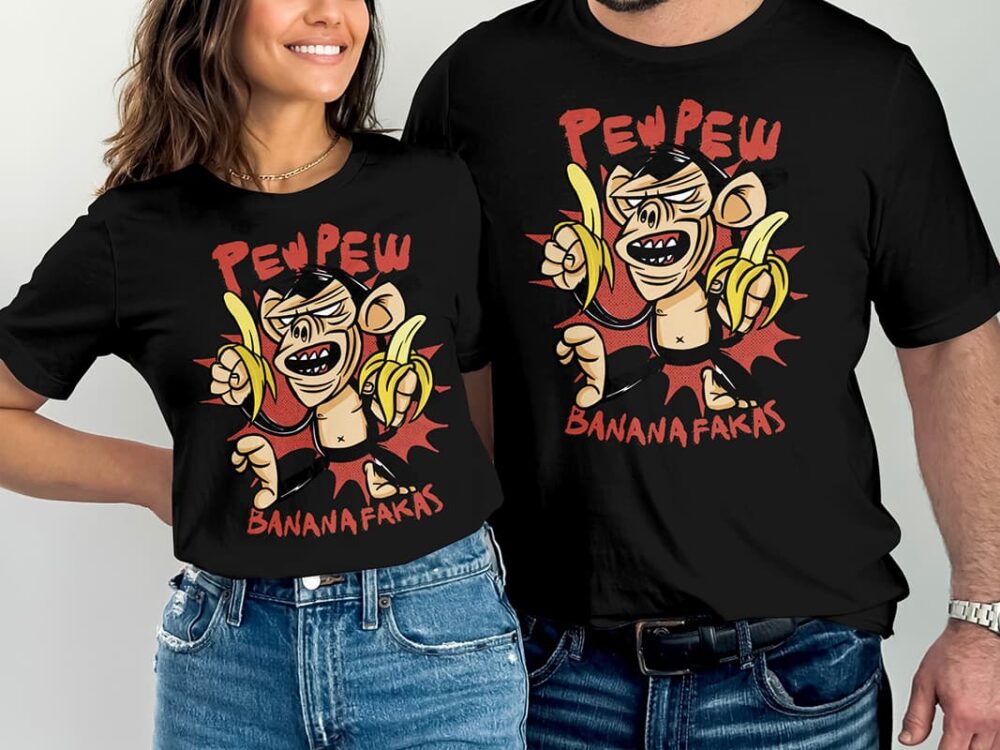 Camiseta Pew Pew BANANA FAKAS - 16468-BananafakasTshirt-PR_t-shirt-Default-camisetas-pareja3577395