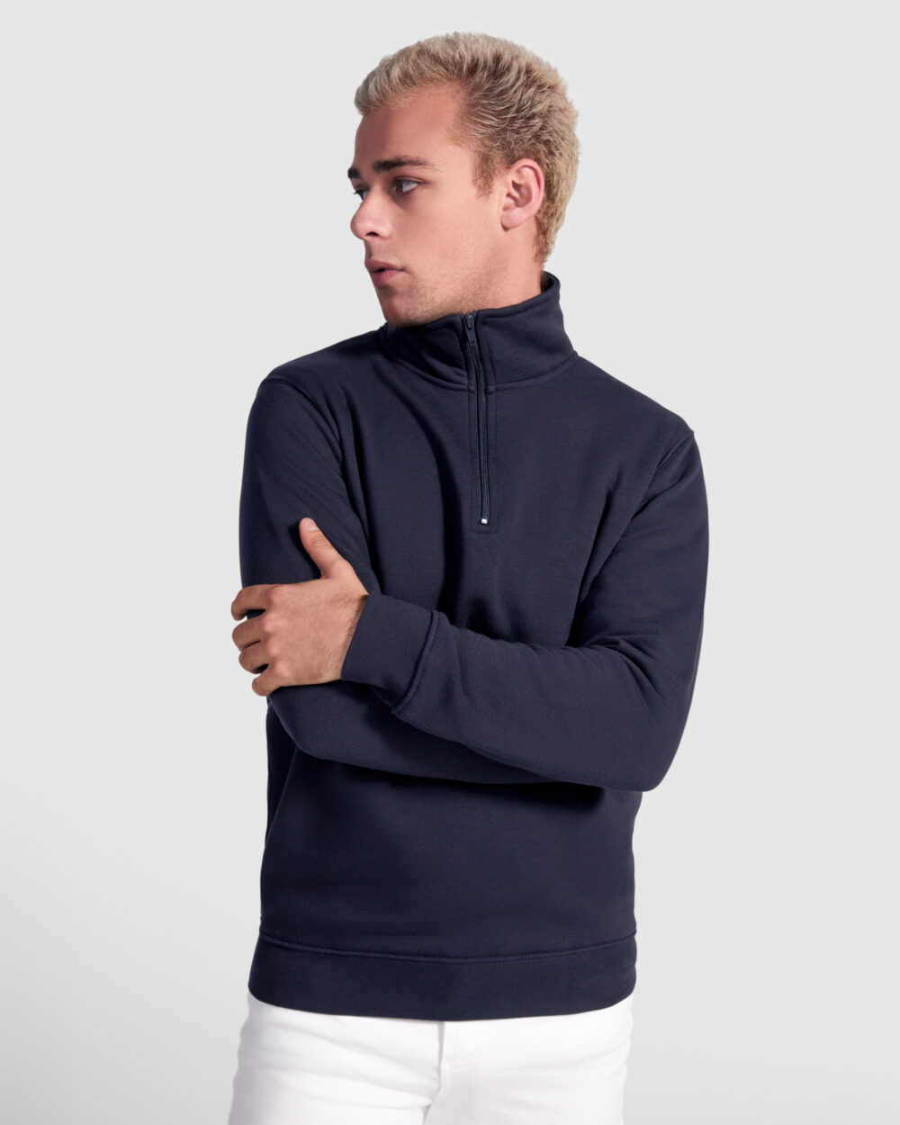 Sudadera con media cremallera a tono y cuello alto 280G. - 1109_55_1_1