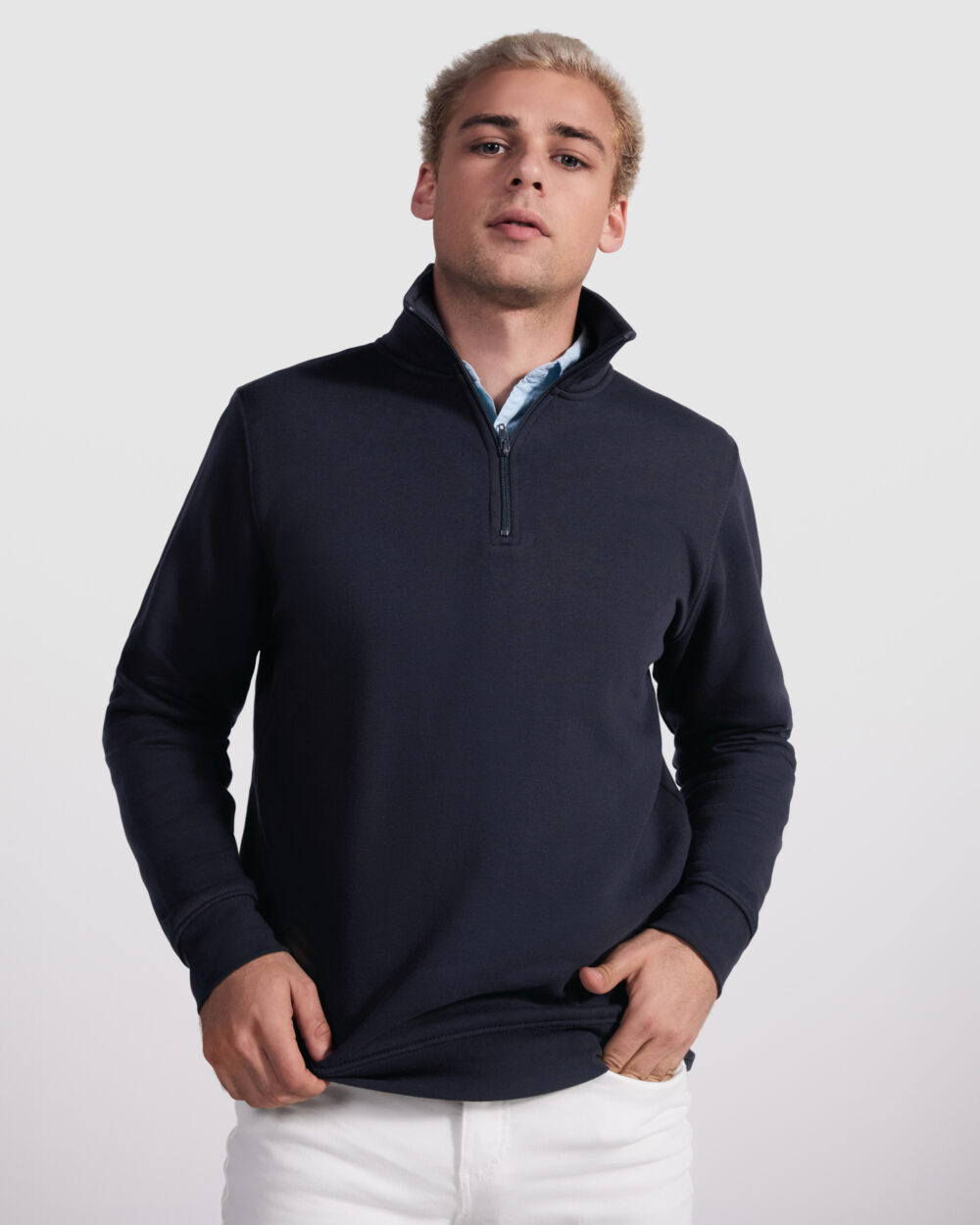 Sudadera con media cremallera a tono y cuello alto 280G. - 1109_55_1_3