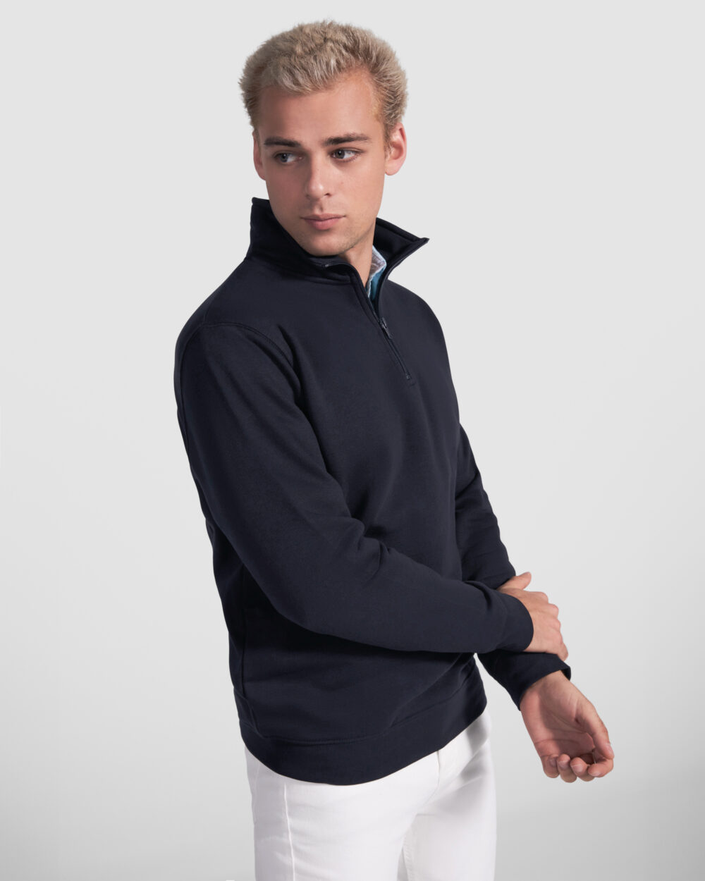 Sudadera con media cremallera a tono y cuello alto 280G. - 1109_55_1_4