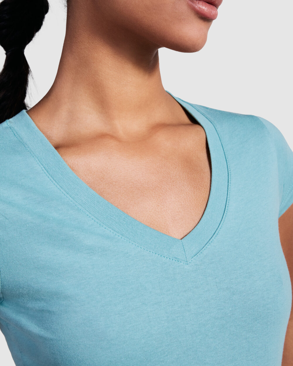 Camiseta de mujer escote V manga corta 155G - 6646_267_3_1