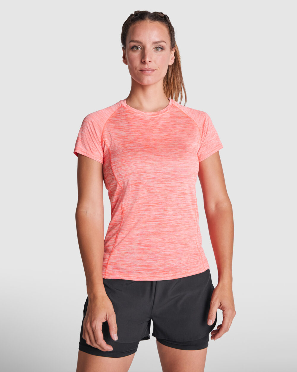 Camiseta técnica entallada de mujer / poliéster / manga corta ranglán. - 6649_244_1_1