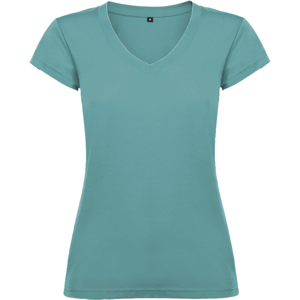 Camiseta de mujer escote V manga corta 155G - p_6646_267_1_1