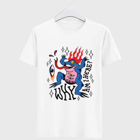 Camiseta rana en llamas trippy