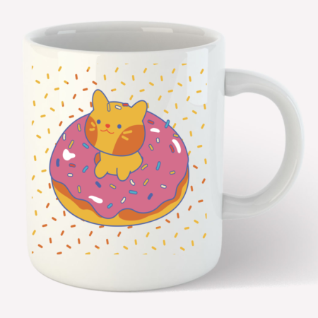 Taza cat in donut