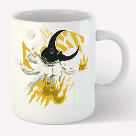 Taza monster with fire