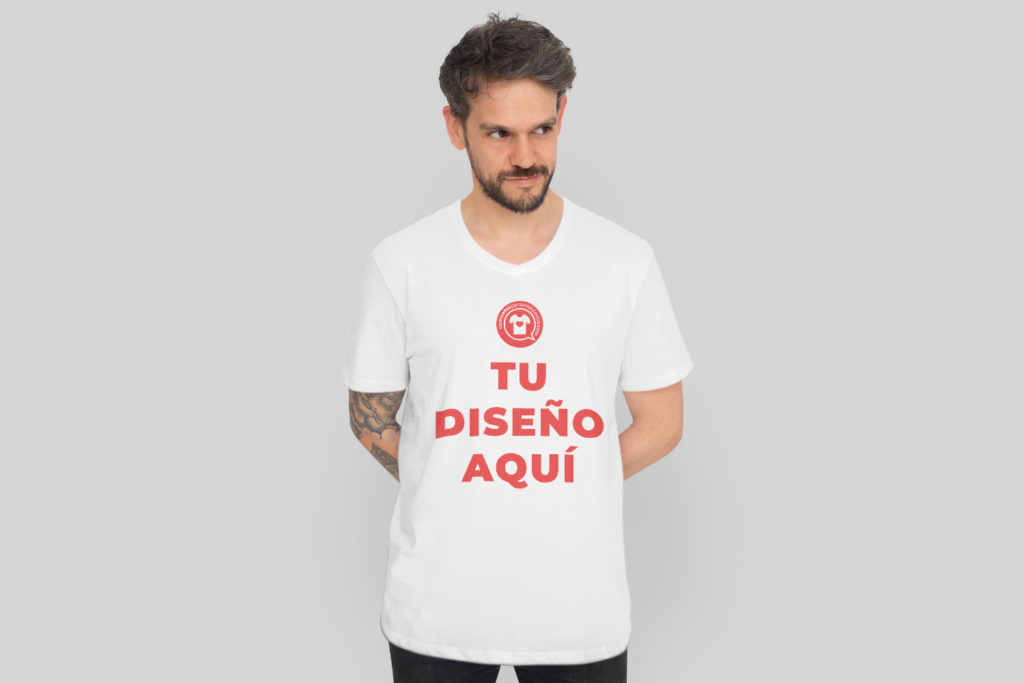 Camisetas personalizadas en Albacete - man-in-white-tshirt-custom-text-promo