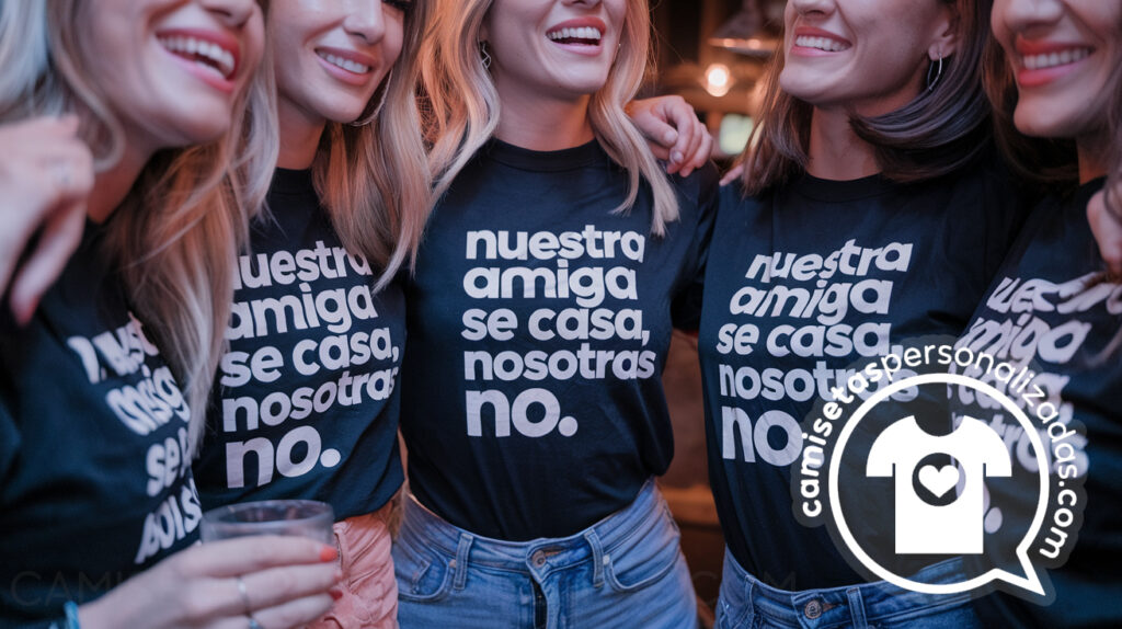 Camiseta infantil de manga corta personalizable - grupo-amigas-festejando-despedida-de-soltera