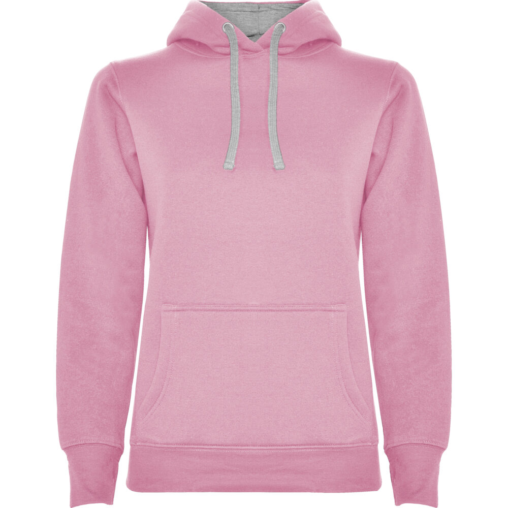 Sudadera entallada de corte femenino con capucha bicolor - p_1068_4858_1_1