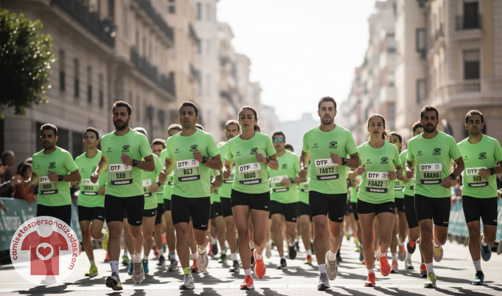 Grupo de corredores en una carrera urbana.