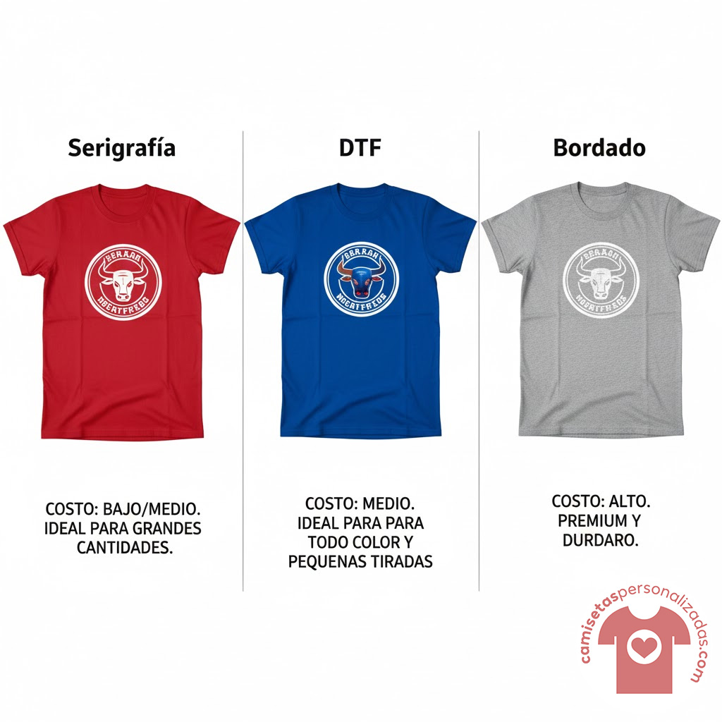 Camisetas personalizadas: serigrafía, DTF, bordado.