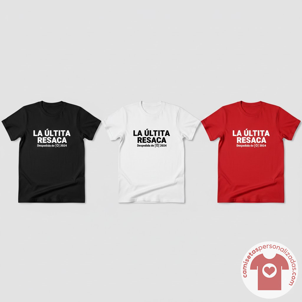 Camisetas 'La Última Resaca' en tres colores.