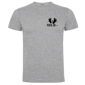 Camiseta personalizada papá | huellas bebé y latido editable - camisea-papa-fecha-editable