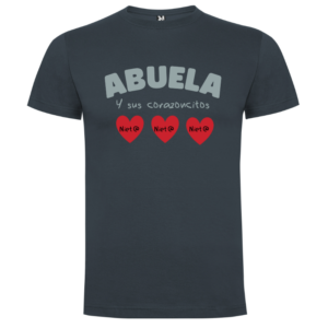 Camiseta personalizada Abuela y sus corazoncitos – Regalo emotivo - Camiseta abuela con logo