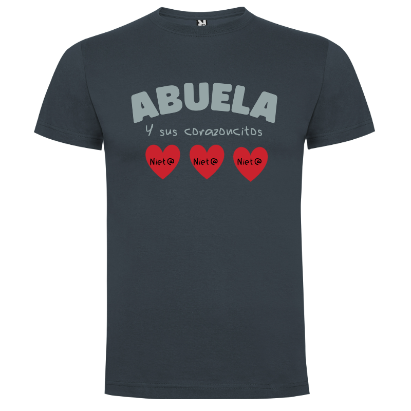 Camiseta personalizada Abuela y sus corazoncitos – Regalo emotivo - Camiseta abuela con logo