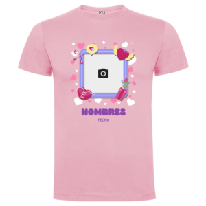 Camiseta personalizada | Regalo romántico con foto y nombres - Camiseta con con logo