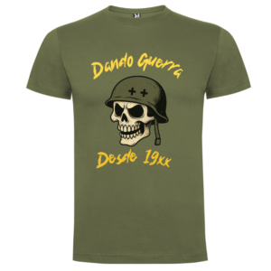 Camiseta personalizada cumpleaños – Calavera militar «Dando Guerra» - Camiseta dando con logo
