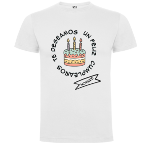 Camiseta personalizada cumpleaños | Regalo festivo con tarta - Camiseta deseamos con logo