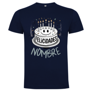 Camiseta cumpleaños – tarta sonriente con nombre - Camiseta editar con logo