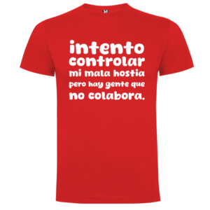 Camiseta personalizada | Frase sarcástica «mala hostia» - Camiseta intento con logo