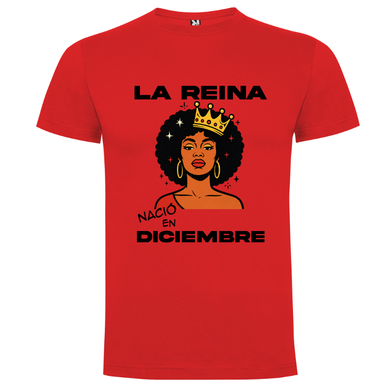 Camiseta personalizada cumpleaños | «La Reina Nació En» - Camiseta la con logo