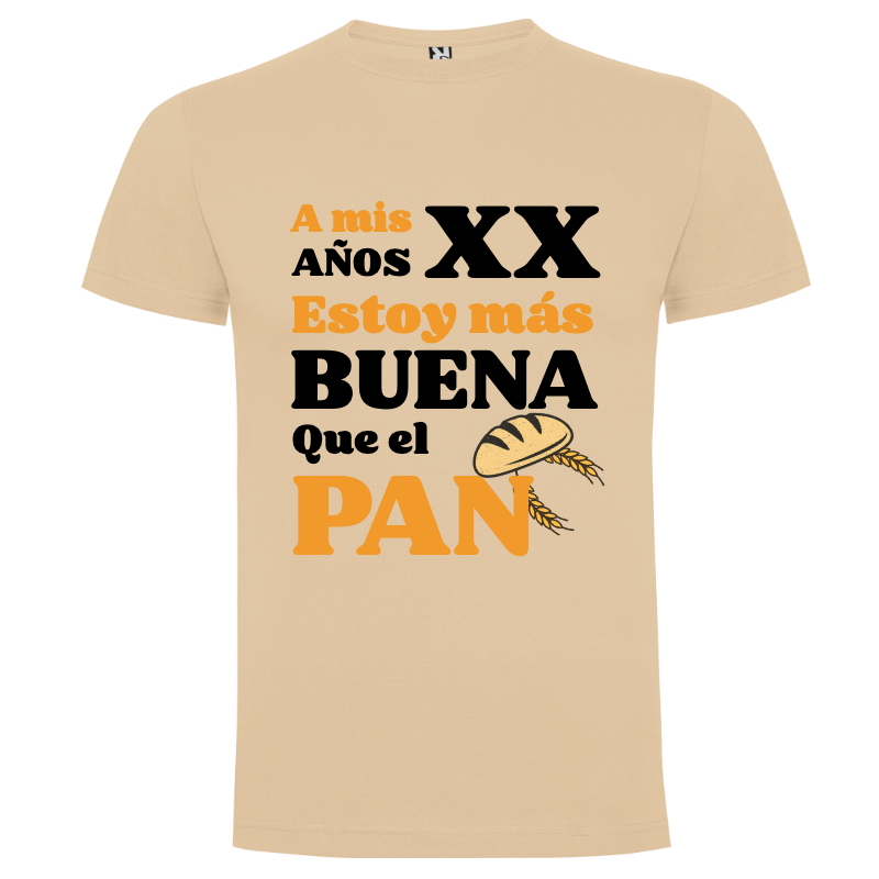 Camiseta Personalizada Cumpleaños | «Más Buena que el Pan» - Camiseta mas con logo