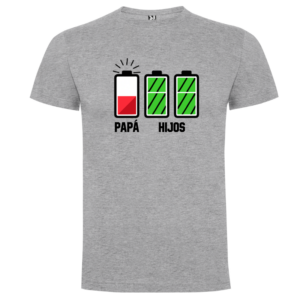 Camiseta humorística personalizada – Papá con batería baja - Camiseta papa con logo
