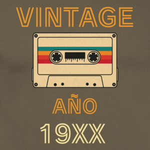 Camiseta personalizada cumpleaños | Diseño casete retro verde oliva - Camiseta vintage con logo