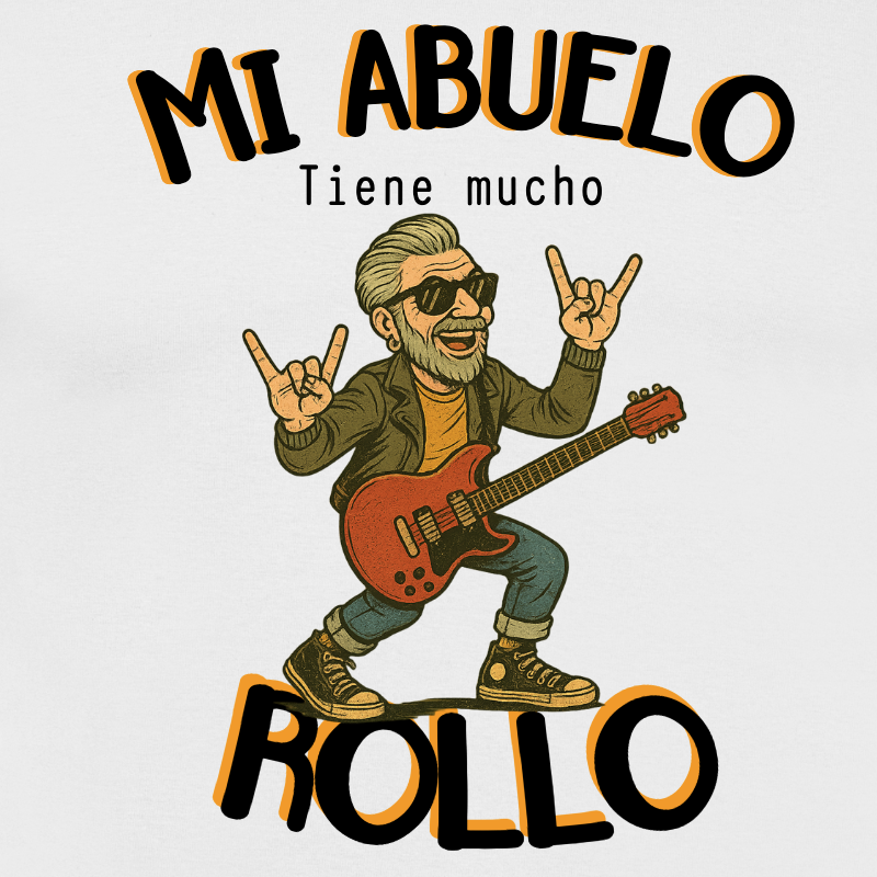 Camiseta Personalizada Abuelo Rockero – «Mi Abuelo Tiene Rollo» - product-101075630-image-1