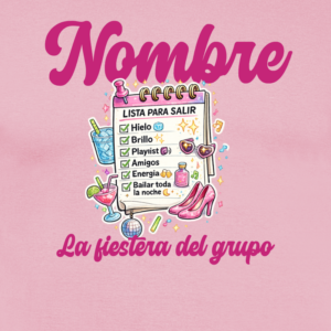 Camiseta personalizada rosa | Checklist festivo con nombre editable - product-101927696-image-1