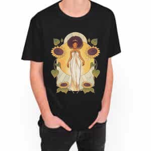 Camiseta Reina de Girasoles - Camiseta negra con logo