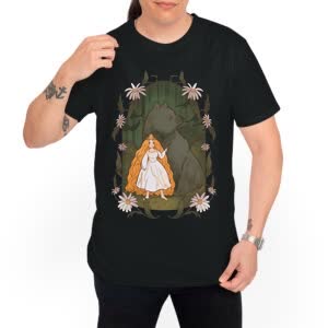 Camiseta La princesa y el oso - Camiseta negra con logo