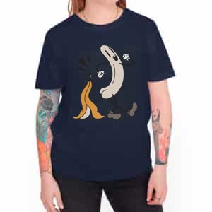 Camiseta Banana Desnuda - Camiseta marino con logo