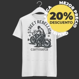 Camiseta Rebelión callejera - Camiseta blanca con logo