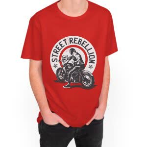 Camiseta Rebelión callejera - Camiseta roja con logo