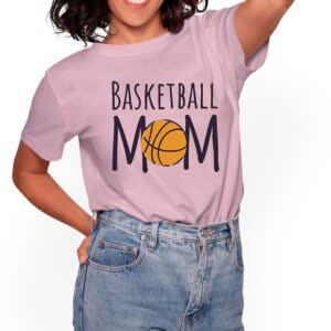 Camiseta Mamá Baloncesto - Camiseta rosa con logo