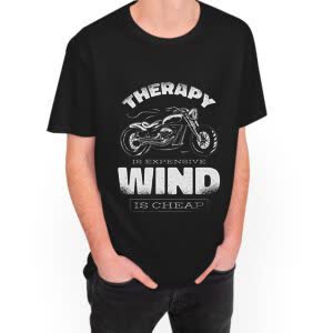 Camiseta La terapia es cara, el viento económico - Camiseta negra con logo