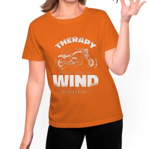 Camiseta La terapia es cara, el viento económico - Camiseta naranja con logo