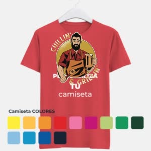 Camiseta Bebiendo y de Barbacoa - Camiseta COLORES con logo