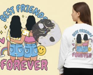 Camiseta Ying Yang  de Perros - camisetas-para-amigas-e1718309363367