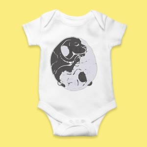 Camiseta Ying Yang  de Perros - custom-baby-body-450x450