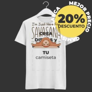 camiseta sólo estoy aquí para savasana - Camiseta blanca con logo