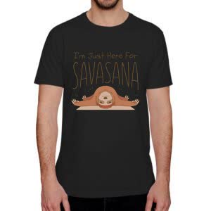 camiseta sólo estoy aquí para savasana - Camiseta negra con logo