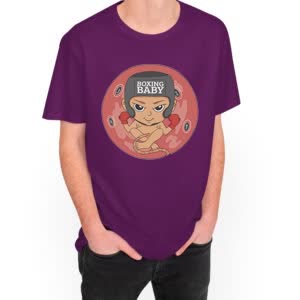 Camiseta Bebe Boxeador - Camiseta purpura con logo