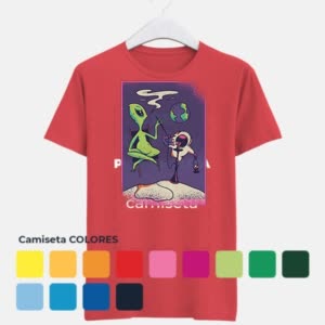 Camiseta Alien fumando Shisha - Camiseta COLORES con logo