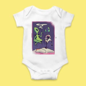 Camiseta Alien fumando Shisha - custom-baby-body-450x450