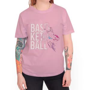 Camiseta Baloncesto player - Camiseta rosa con logo