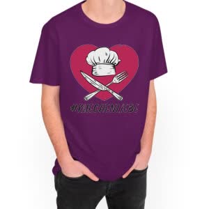 Camiseta Amor Por La Cocina - Camiseta purpura con logo